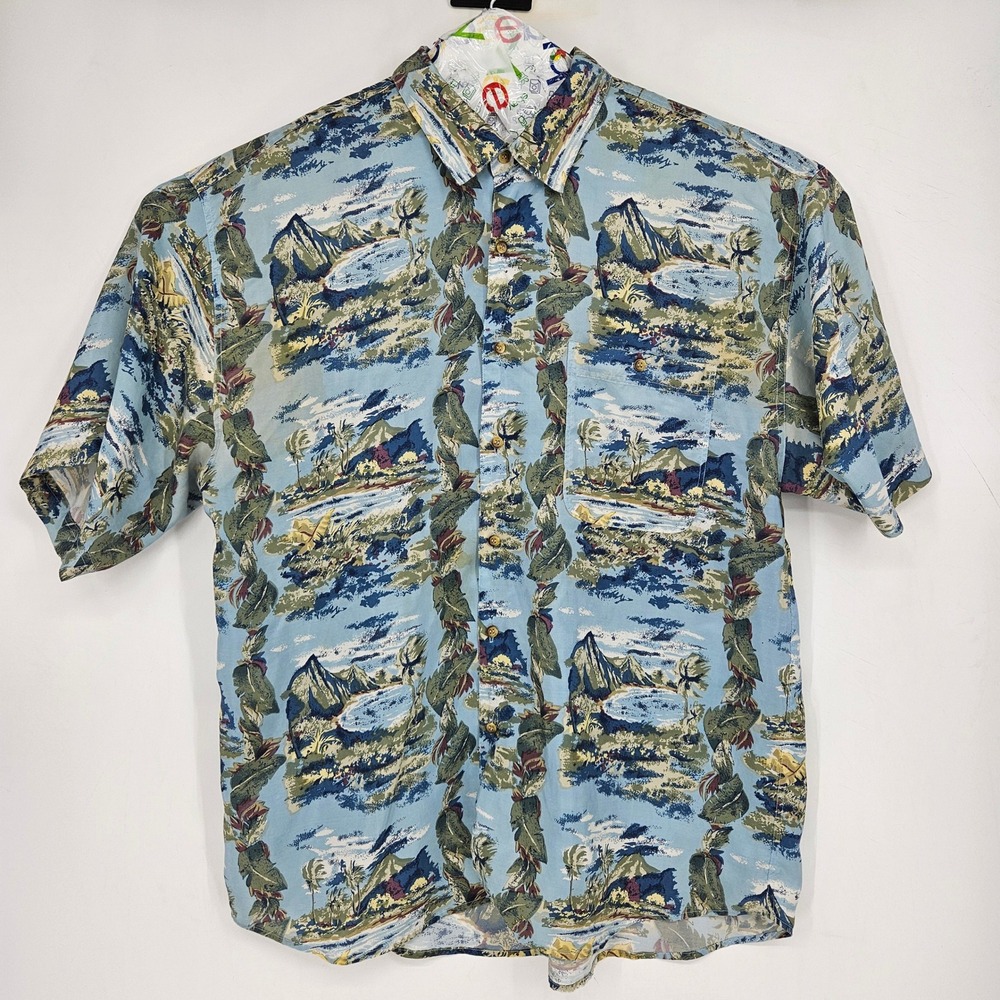 Vintage Hilo Hattie Shirt Mens XL Silk Floral Hawaiian Aloha Short Sleeve